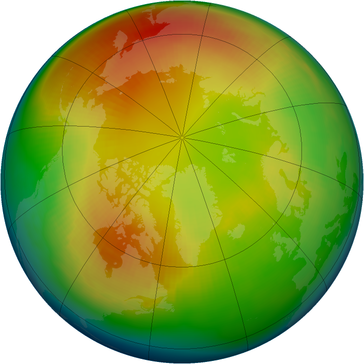 Arctic ozone map for February 1988